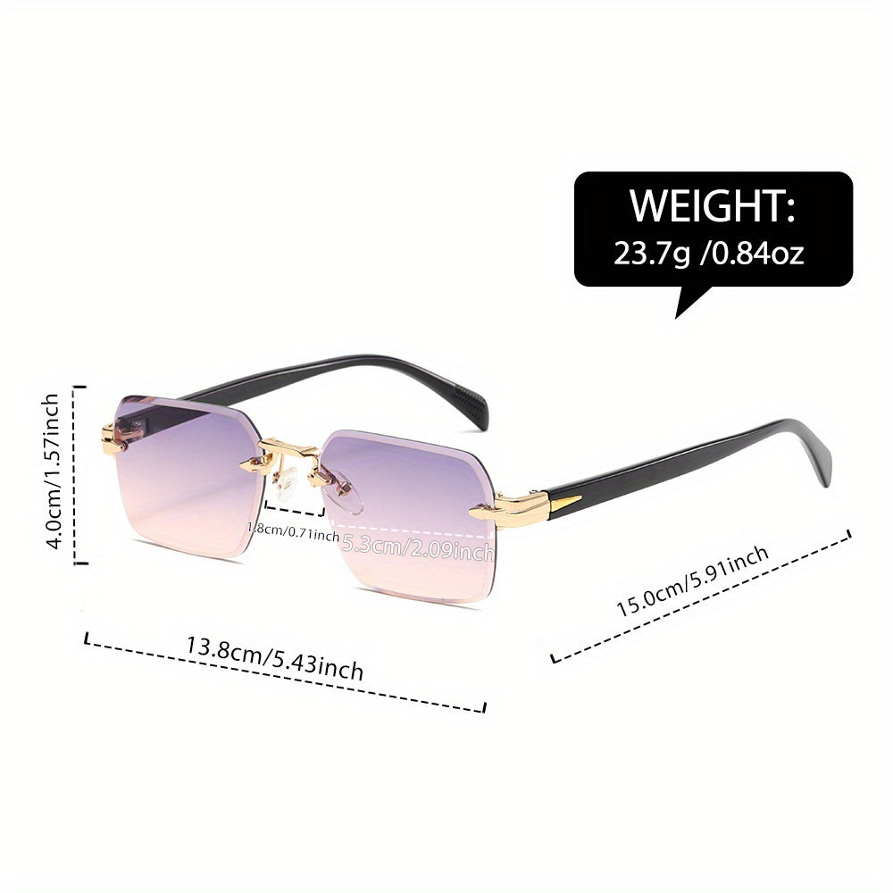 Herenleesbrille zonder montuur vierkant model licht metaal glas voor dagelijks gebruik helder zicht comfort | Sulvida