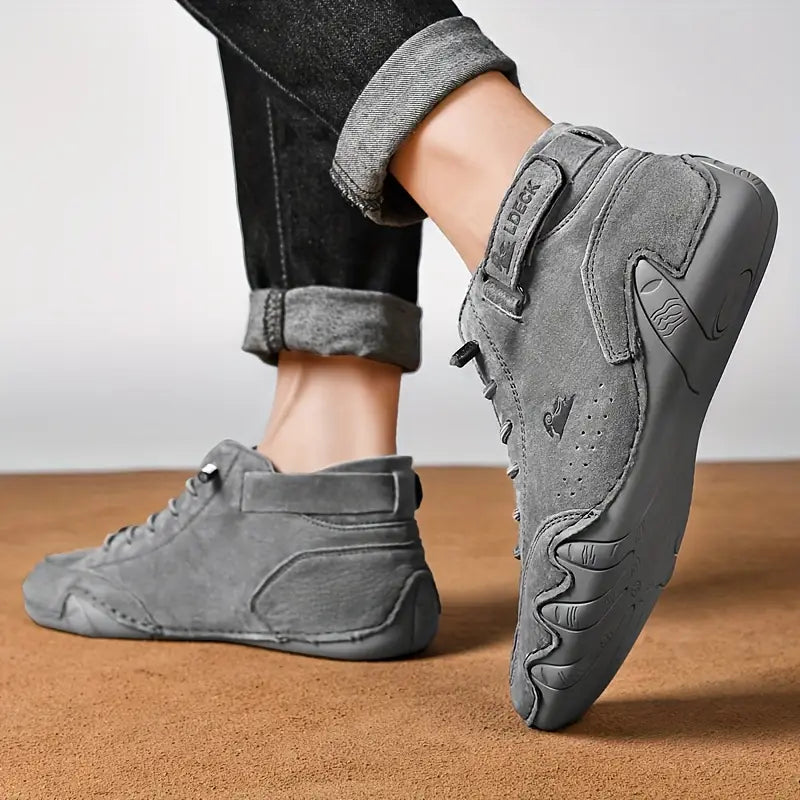 Waterdichte Herenschoenen Hoog met Elastische Sluiting Modern Stoer Ontwerp Leer Comfortabel Casual Dagelijks | Sulvida