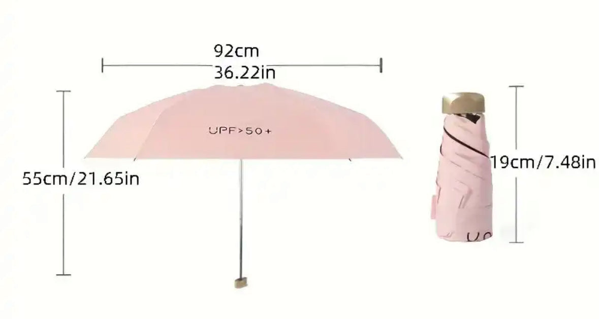 Mini parapluie pliable, format de poche, protection UV, coupe-vent, parasol et parapluie compact et portable | Sulvida