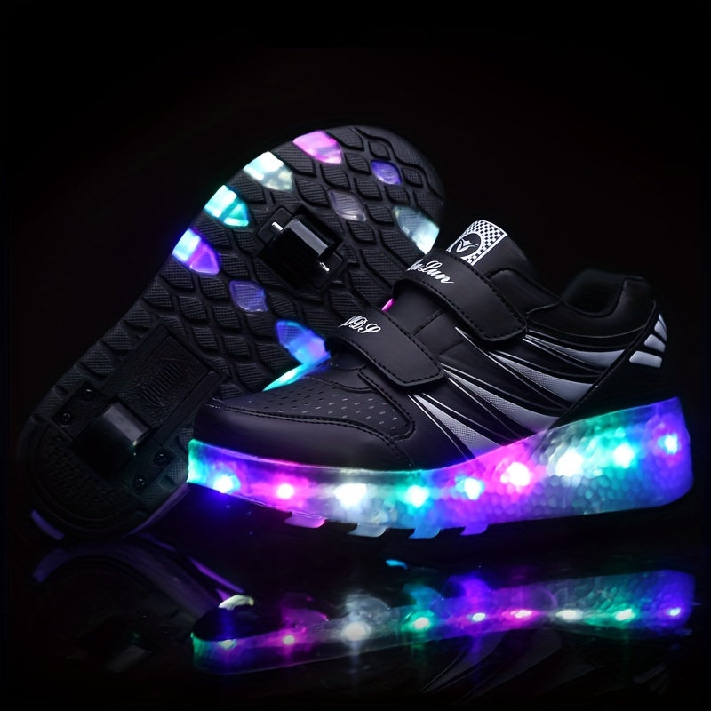 Rollerskates voor Kinderen met LED-Verlichting & Afneembare Wielen | Comfortabele Sneakers voor Actieve Beweging | Sulvida