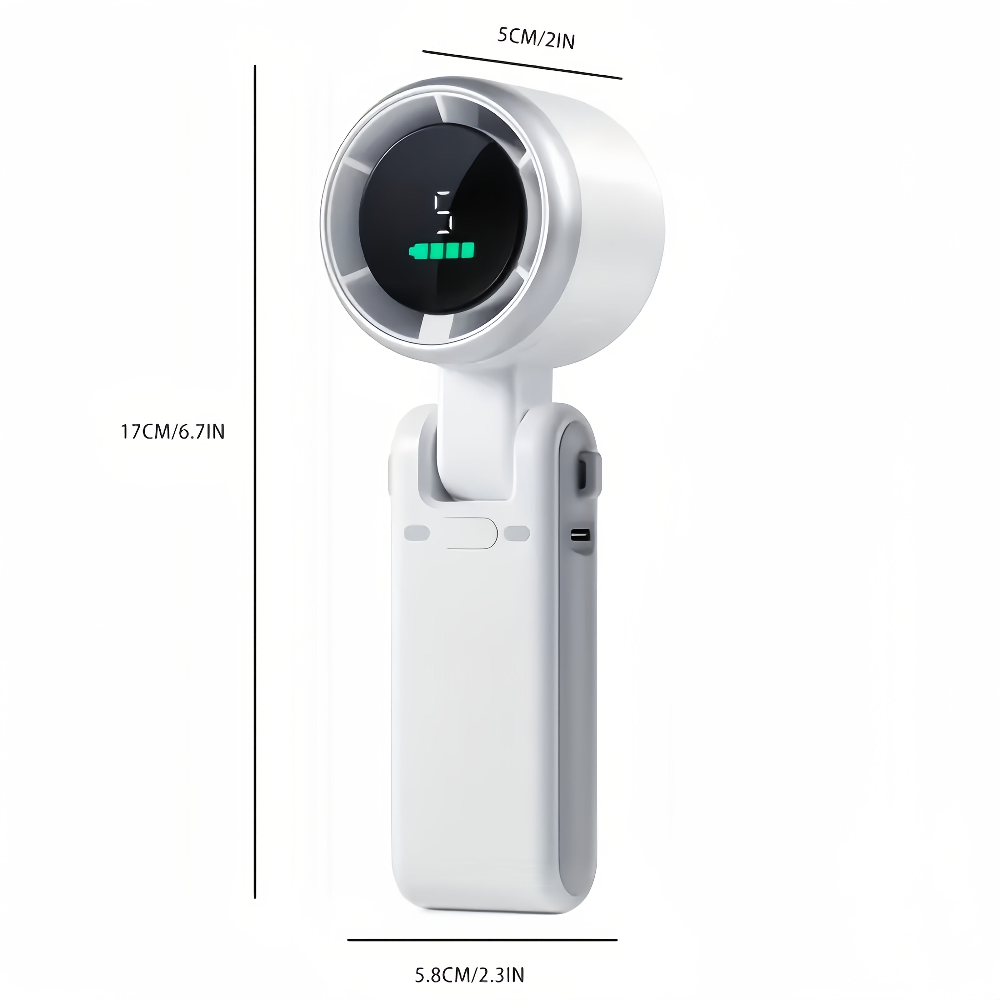 Compacte Oplaadbare Handventilator – 3-in-1 USB met 5 Snelheden voor Onderweg | Sulvida