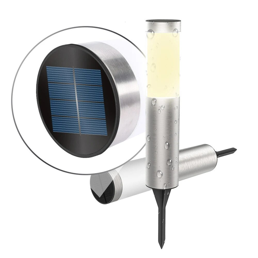 Zonne-energie Tuinlamp RVS Warm & Koel Licht Waterdicht Padverlichting Outdoor Decoratief LED Sfeerverlichting | Sulvida