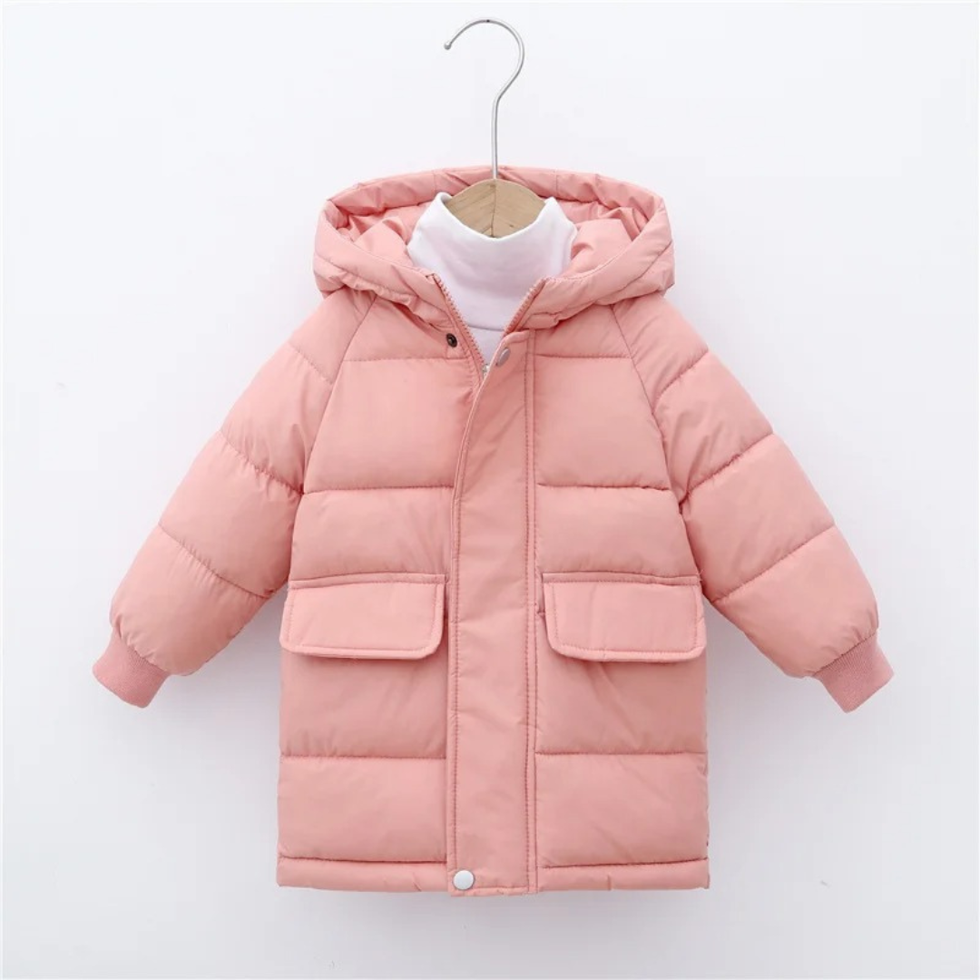 Gewatteerde Kinderwinterjas Lange Pufferjas Jongens Meisjes Warm met Capuchon Polyester Winterkleding Outdoorjas | Sulvida