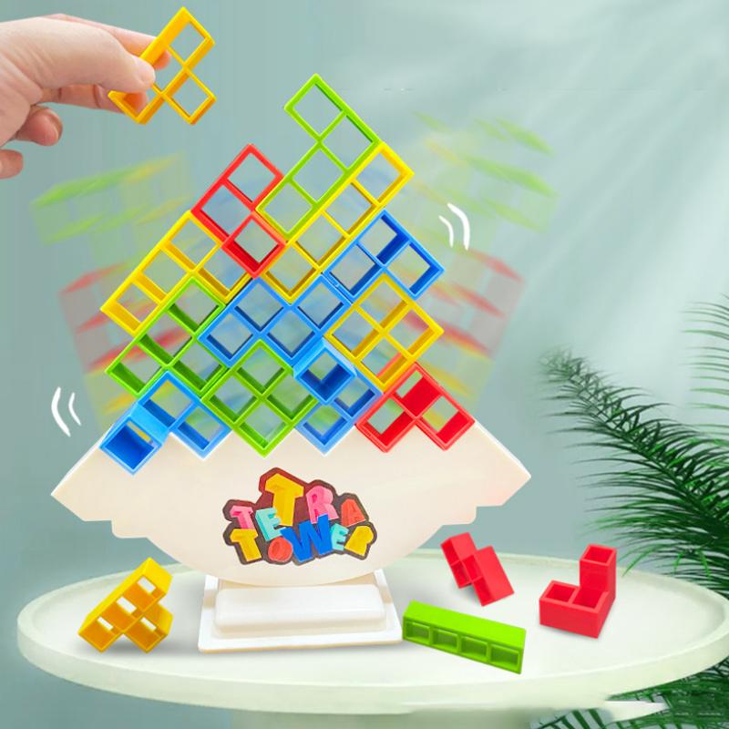 Kleurrijk Houten Stapelspel Tetris Balanceer Uitdaging Educatief Speelgoed Coördinatie Motoriek Spelplezier | Sulvida