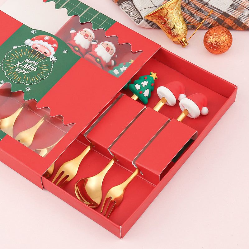 Feestelijk Bestek Set met Kerstthema Roestvrijstalen Vork Lepel Mes Tafelbestek Kerstdiner Decoratie | Sulvida