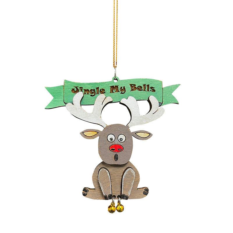Humoristische Kerstboomhangers met Bellen Feestelijke Grappige Decoratie Kerstmis Kerstman Rendier Ornament | Sulvida