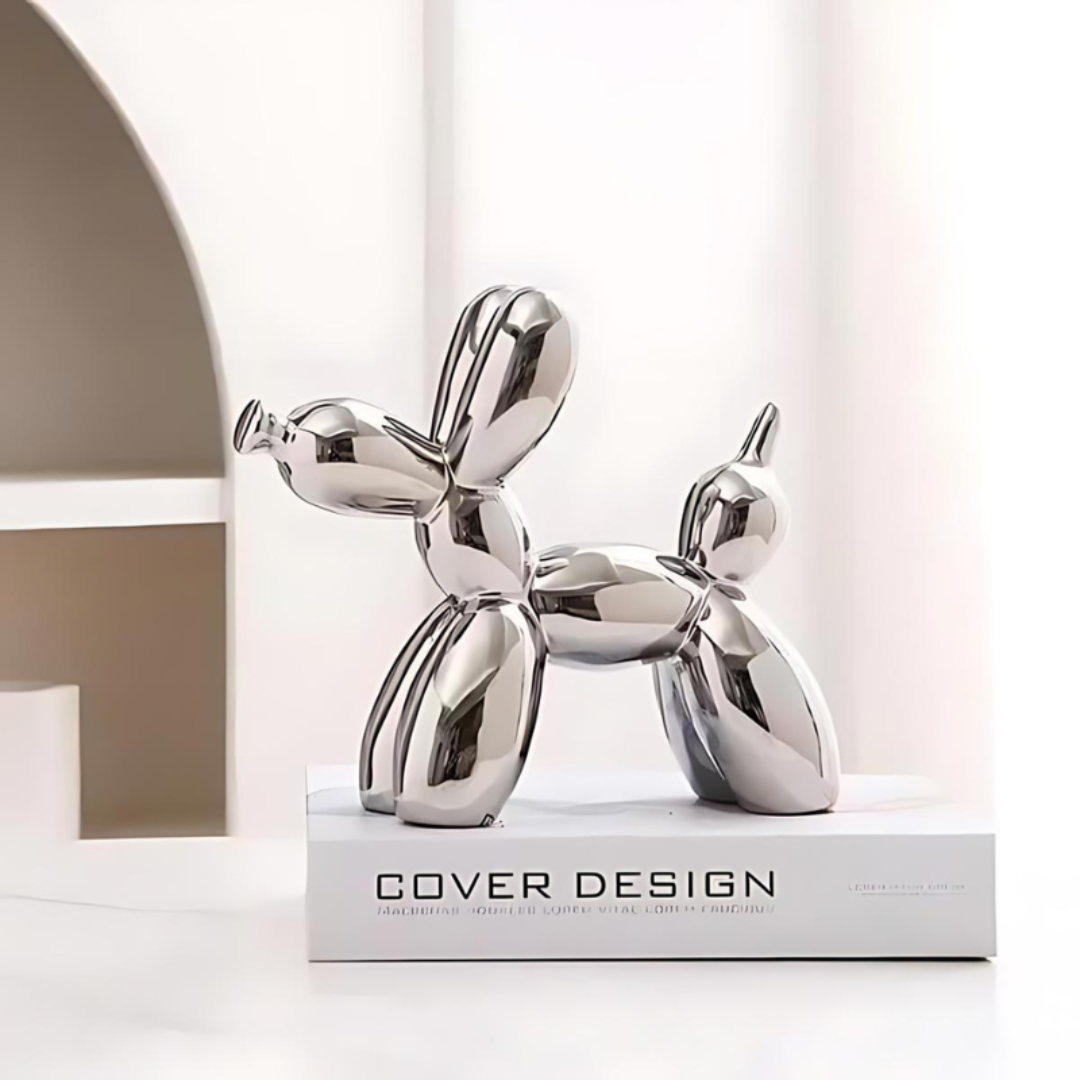 Sculpture décorative de chien ballon en céramique 18 × 22 cm, accessoire de luxe coloré pour la maison, design moderne | Sulvida