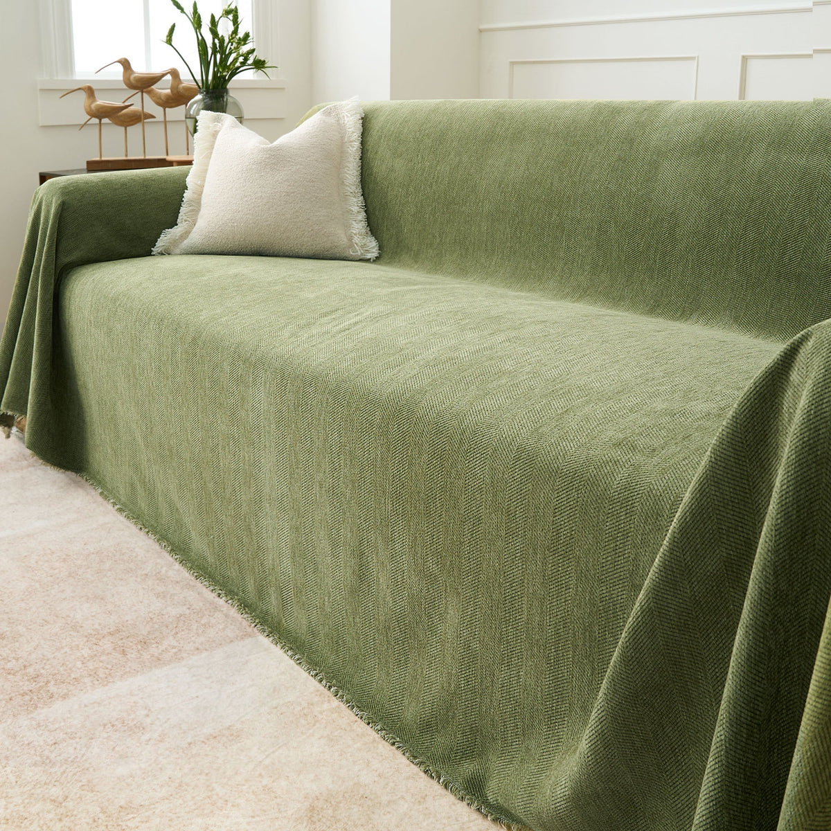 Geweven Bankhoes Visgraat Patroon Meubelbeschermer Huisdiervriendelijk Wasbaar Decoratief Sofa Woonkamer | Sulvida
