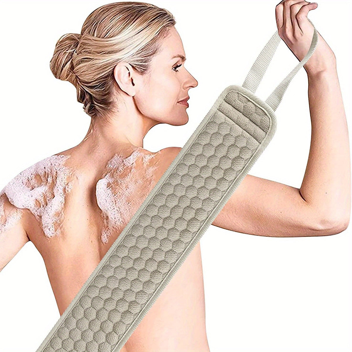 Badrugborstel met Geribbeld Oppervlak voor Diepe Reiniging Exfoliatie en Massage van de Rug tijdens Douchen | Sulvida