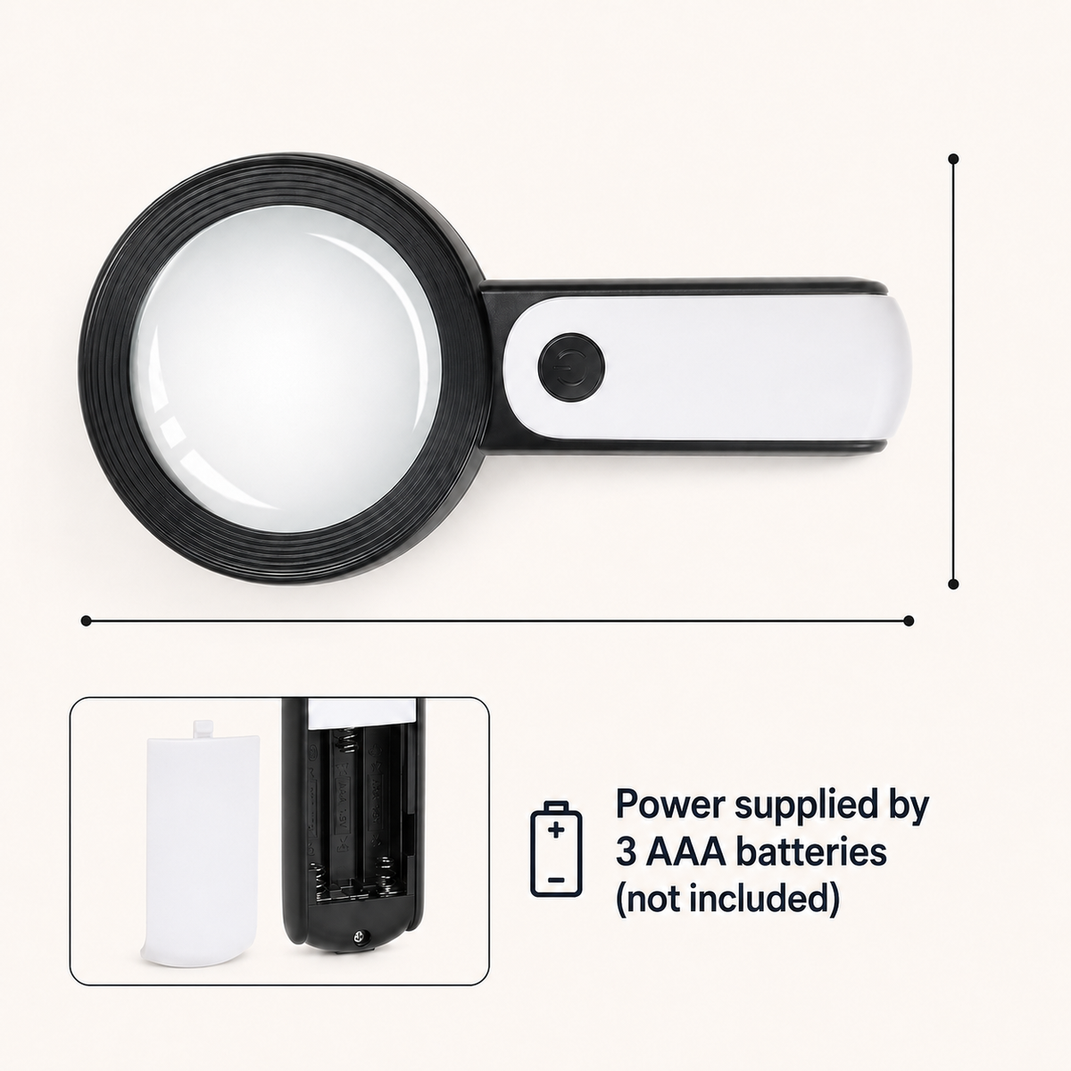 Loupe à main avec éclairage LED, grossissement 30x, outil pratique pour lire les petits détails et les caractères fins | Sulvida