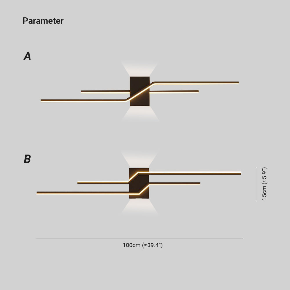 Lineaire LED Wandlamp Metaal & Acryl Zwart Wit voor Slaapkamer Badkamer Woonkamer Minimalistische Wandverlichting | Sulvida
