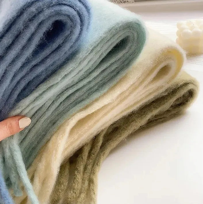 Écharpe en cachemire de 240 cm de long, douce et chaude, pour l’hiver, en plusieurs coloris, accessoire de luxe pour le cou, élégant, pour femme et homme | Sulvida