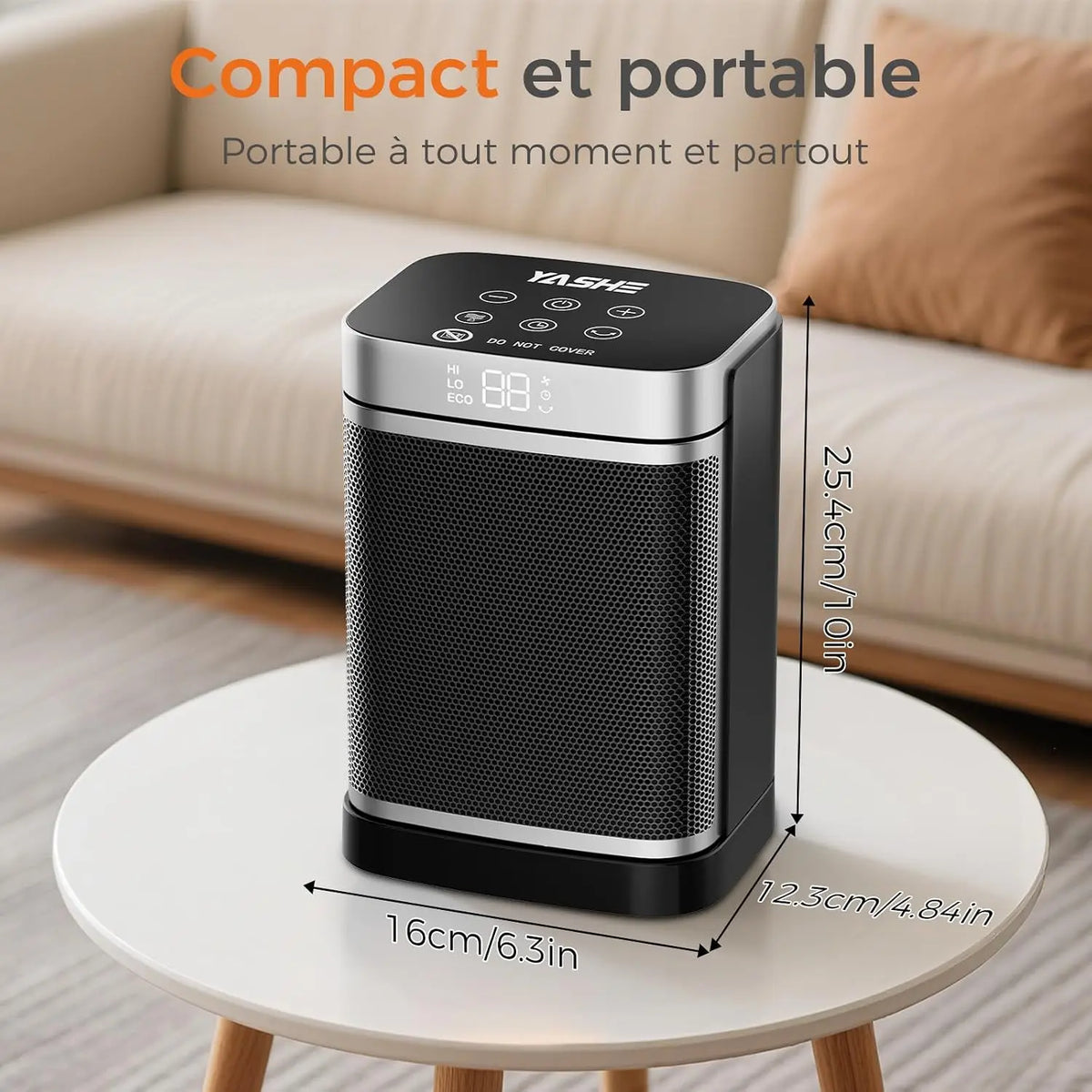 Chauffage céramique 1500W avec télécommande, minuterie, thermostat et oscillation | Sulvida