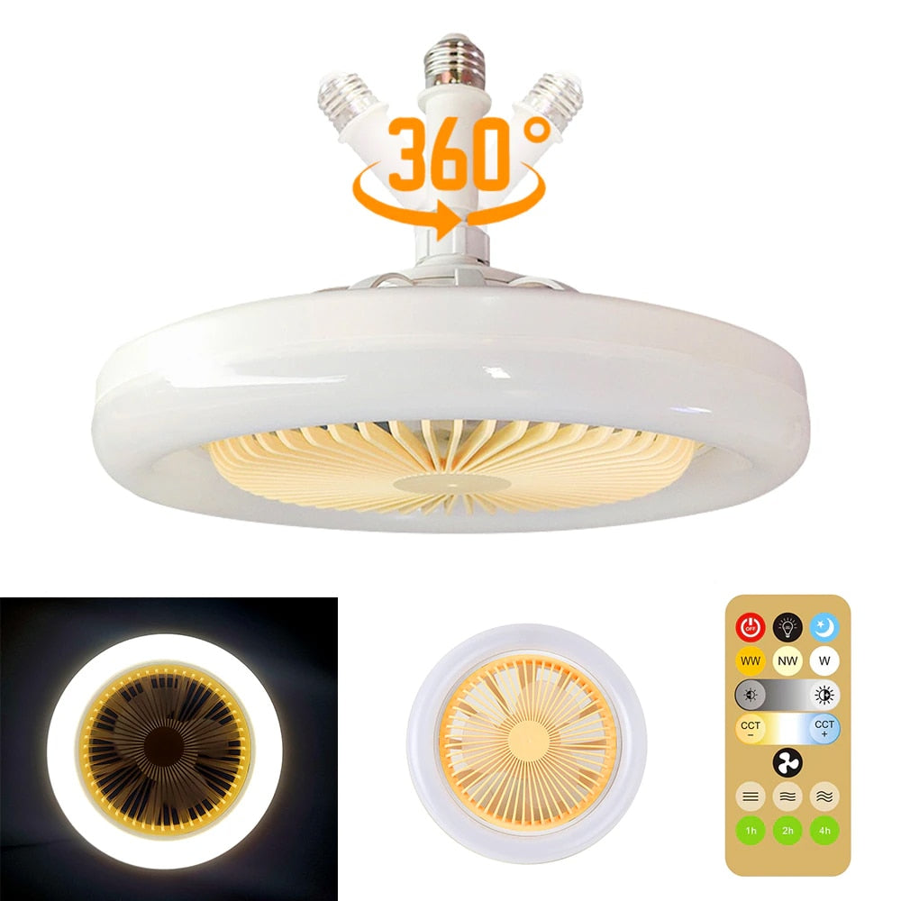 Ventilator Plafondlamp met 360° Draaibare Koppen en Dimfunctie voor Optimale Luchtcirculatie en Sfeer | Sulvida