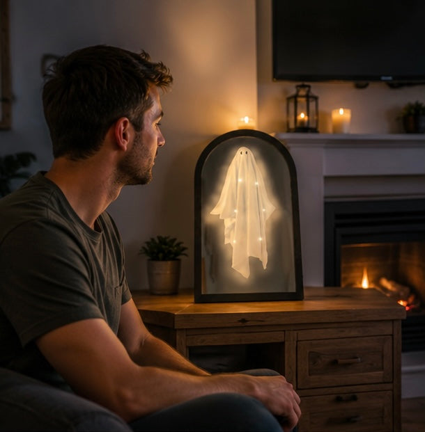 Spookspiegellijst met LED-verlichting - Holografisch Spookeffect voor Halloween Decoratie en Feestversiering | Sulvida
