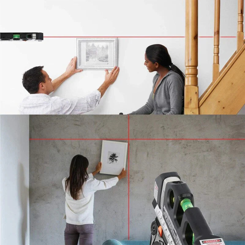Télémètre laser multifonction 4-en-1 avec niveau à bulle, mètre ruban et rapporteur d’angle, instrument de mesure numérique pour les travaux | Sulvida