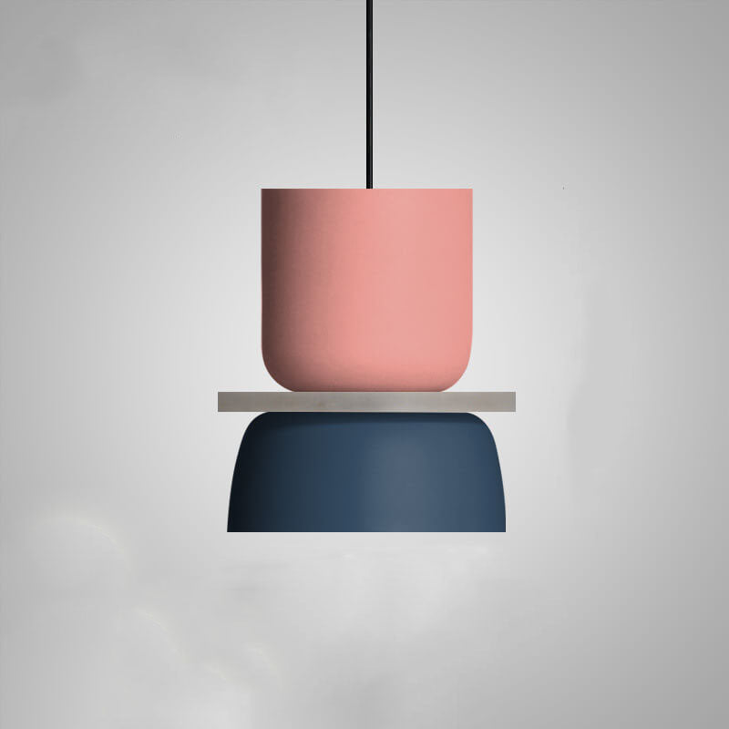 Metalen Hanglamp met Kleurrijke Macaronkap Eén Lichtpunt Modern Design Plafondverlichting voor Eetkamer Woonkamer | Sulvida