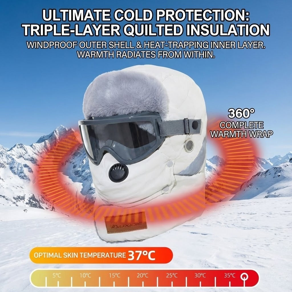 Thermische Wintermuts Volledige Gezichtsbescherming Afneembaar Masker Wandelen Fietsen Winddicht Ski | Sulvida