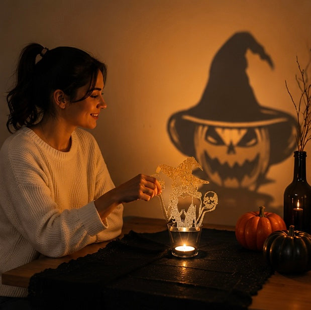 Kandelaar Metaal Zwart Sculptuur Halloween Decoratie Tafelkandelaar Sfeerlicht Woonkamer Sfeerverlichting | Sulvida