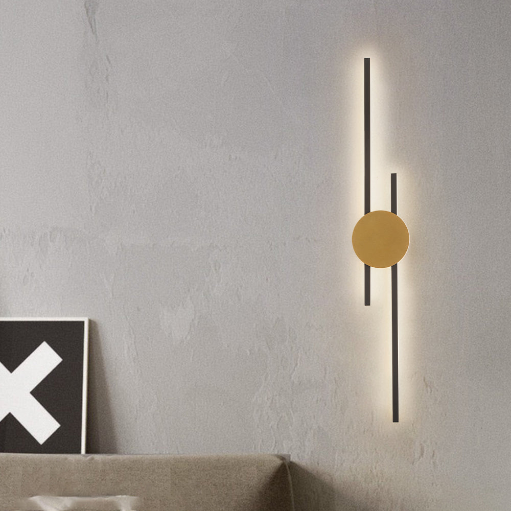 Moderne Lineaire Wandlamp Metaal Acryl Zwart Goud Slaapkamer Woonkamer Werkkamer LED Binnenverlichting | Sulvida