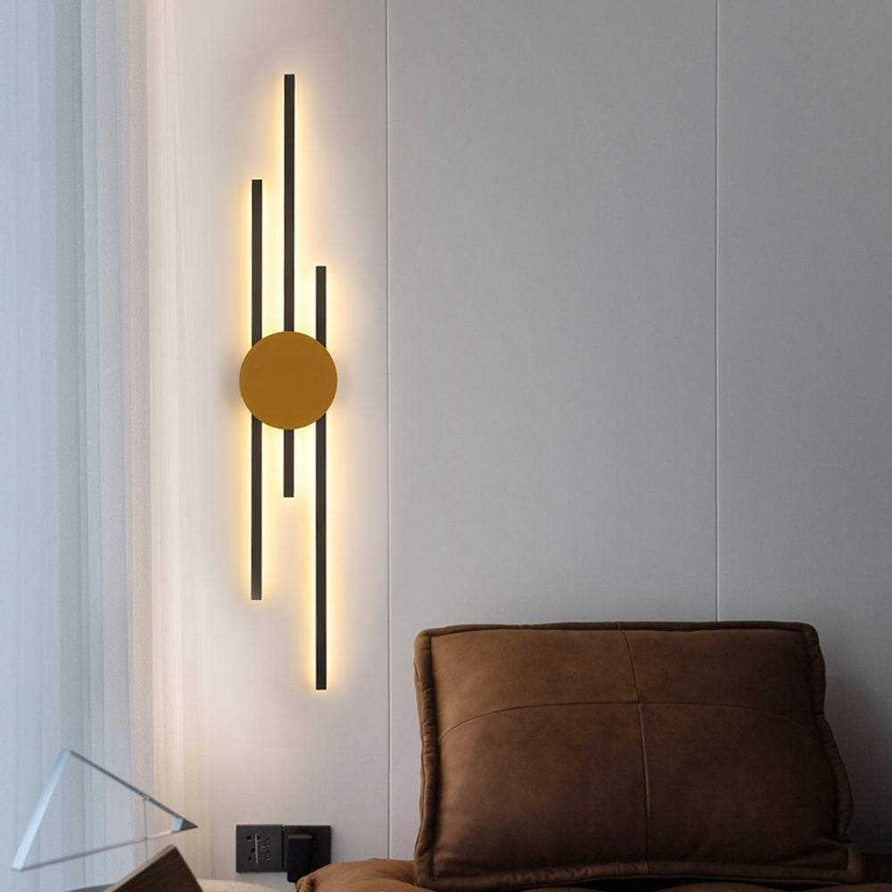 Moderne Lineaire Wandlamp Metaal Acryl Zwart Goud Slaapkamer Woonkamer Werkkamer LED Binnenverlichting | Sulvida
