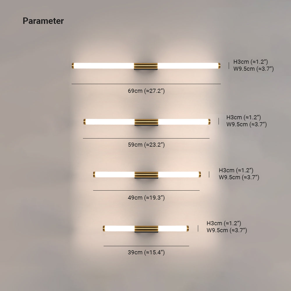 Lineaire Wandlamp met Spiegelfront voor Badkamer & Slaapkamer – Chique Metaal & PC Design LED Verlichting | Sulvida