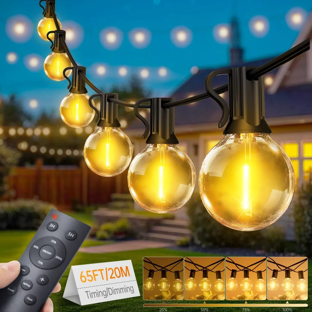 Dimbare LED Lichtslingers met Afstandsbediening 20 Meter Warm Wit Tuinverlichting voor Terras Tuin & Feest | Sulvida