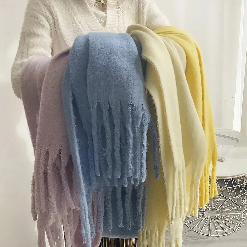 Écharpe en cachemire de 240 cm de long, douce et chaude, pour l’hiver, en plusieurs coloris, accessoire de luxe pour le cou, élégant, pour femme et homme | Sulvida