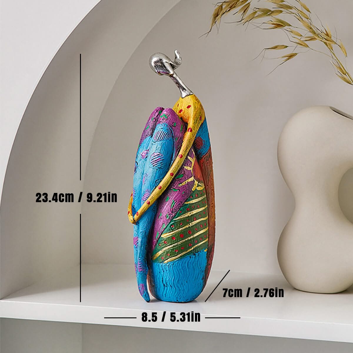Abstracte Kleurrijke Vrouwensculptuur in Resin Woondecoratie Beeldje Kunstaccent Modern Design Interieur | Sulvida