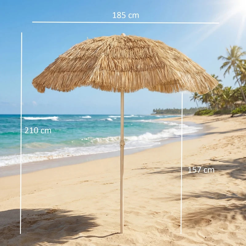 Parasol met Tropisch Design Ø185cm Verstelbaar 150-190cm Kantelbaar Zandanker UPF30 Zonbescherming Draagtas | Sulvida