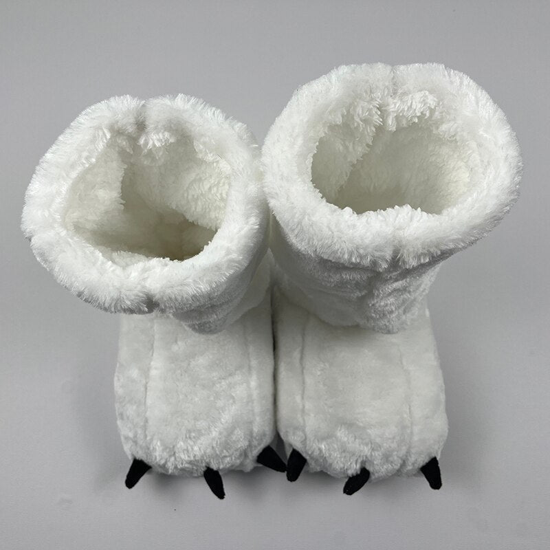 Pluche Pantoffels Berenpoot Winter Warm Unisex Antislip Binnenschoenen Knuffelzacht Huisschoenen Comfortabel | Sulvida