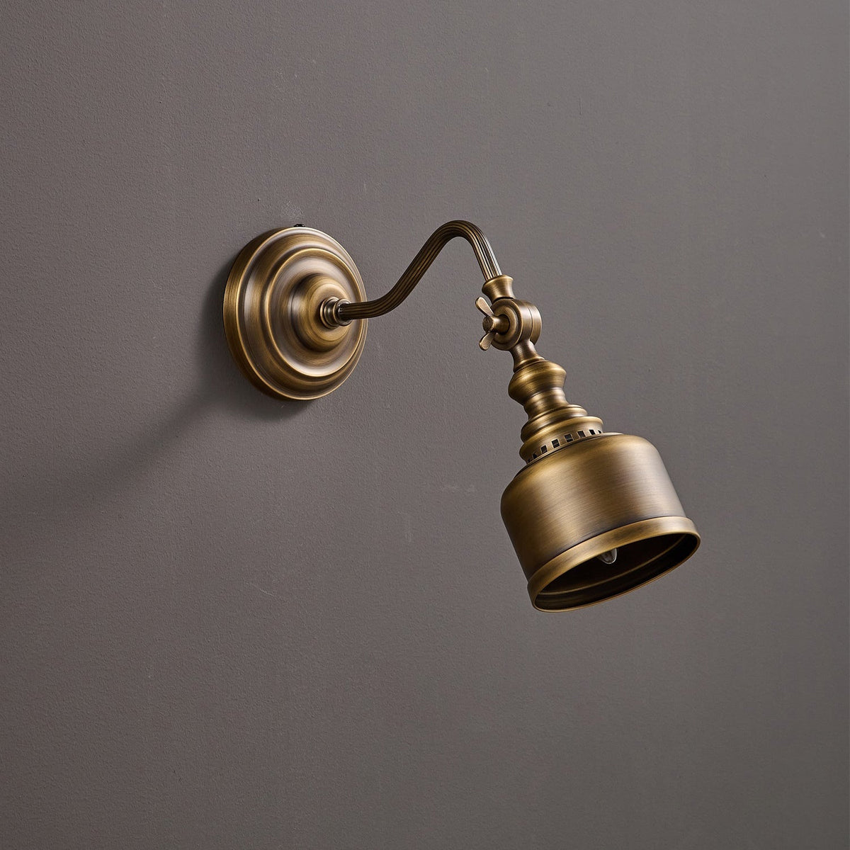 Wandlamp Zwanenhals Messing Leeslamp Verstelbaar met Vintage Patina voor Slaapkamer Nachtlamp Bedlamp Wand | Sulvida