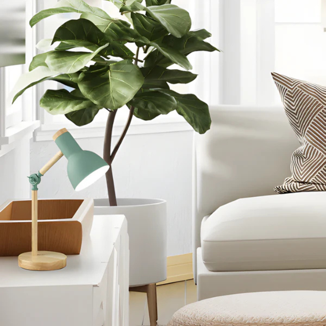 Verstelbare Tafellamp Hout Metaal Design Studeerlamp Nachtkastje Slaapkamer Leeslamp Bureau Woonkamer | Sulvida