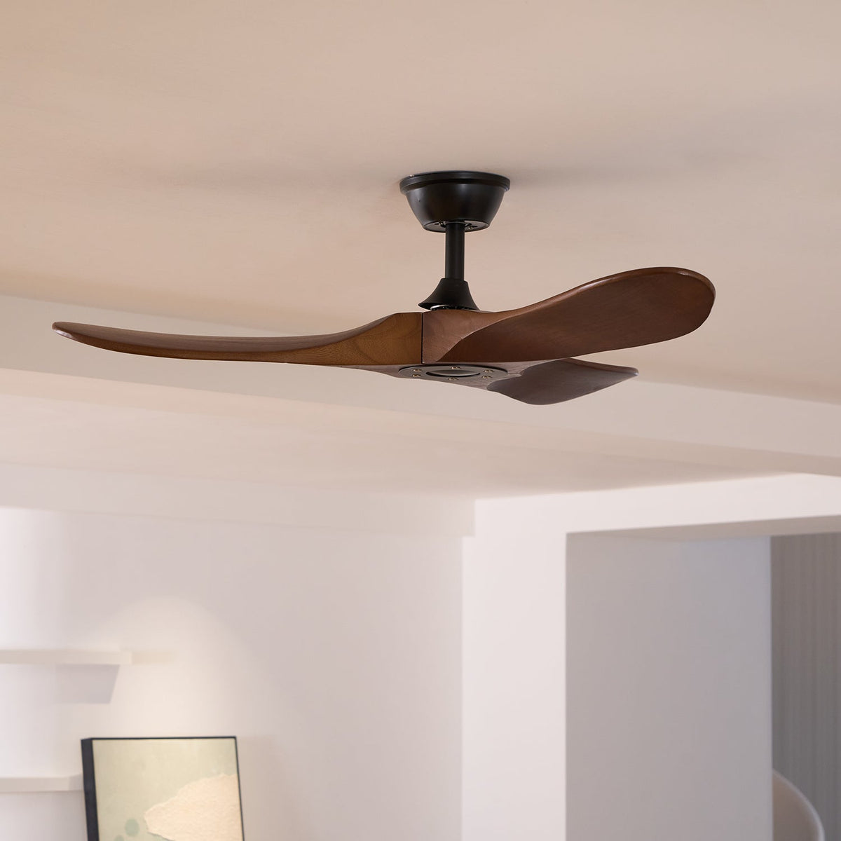 Plafondventilator Met Houten Bladen Afstandsbediening 6 Snelheden 106cm 132cm Diameter Verstelbaar Plafond | Sulvida