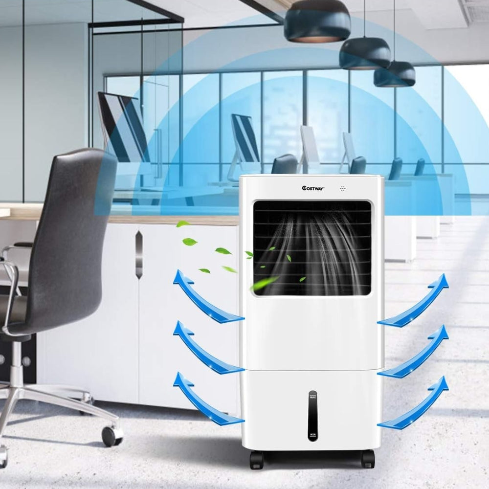 Mobiele Aircooler met Afstandsbediening 10L Watertank Verdampingskoeler voor Thuis Slaapkamer Kantoor 450m³/u | Sulvida