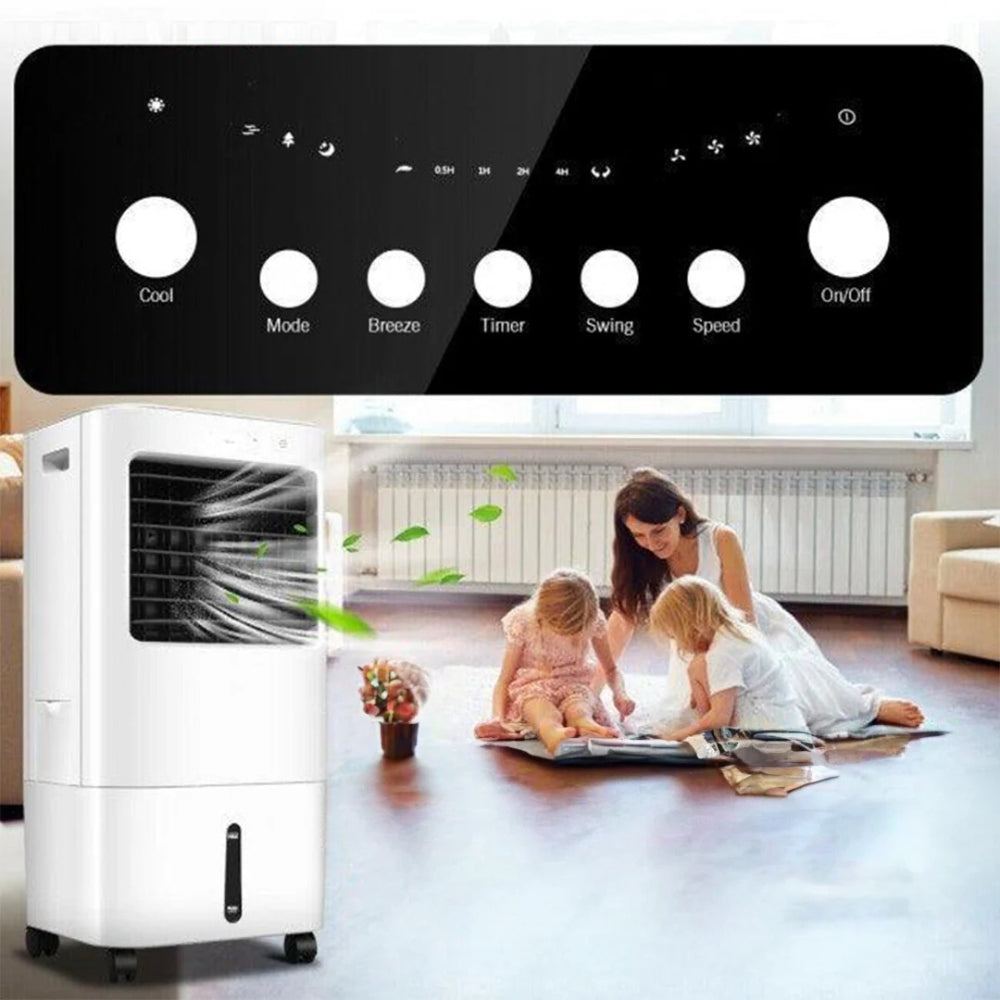 Mobiele Aircooler met Afstandsbediening 10L Watertank Verdampingskoeler voor Thuis Slaapkamer Kantoor 450m³/u | Sulvida
