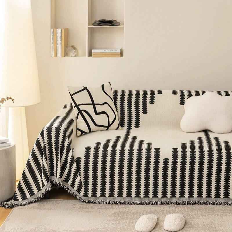 Chenille Bankdeken Dubbelzijdig Krasbestendig Jaarrond Bankovertrek Woonkamer Meubelbescherming Sofa | Sulvida