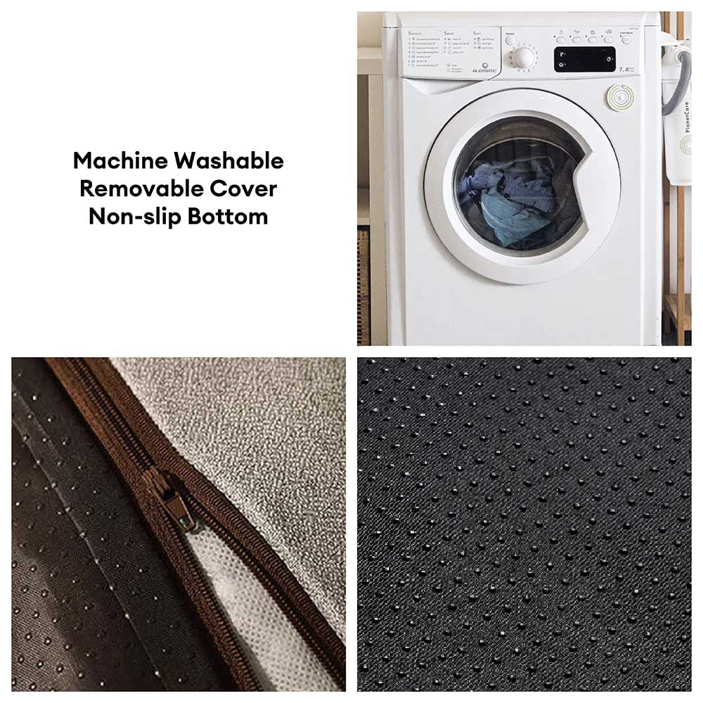 Huisdierkussen met Neksteun Grijs Bruin Wasbaar Hondenmand Kattenmand Alle Seizoenen Groot Zacht Comfortabel | Sulvida