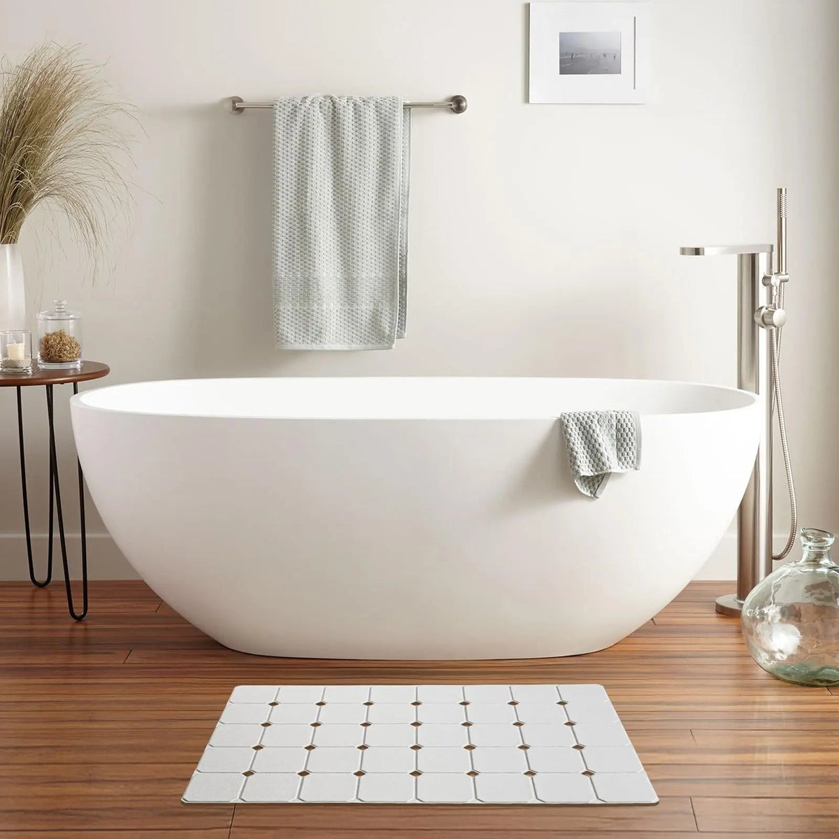 Antislip Badmat Siliconen met Zuignappen en Afvoergaten Vouwbaar voor Bad en Douche Badkamer 45×70 cm Grijs | Sulvida