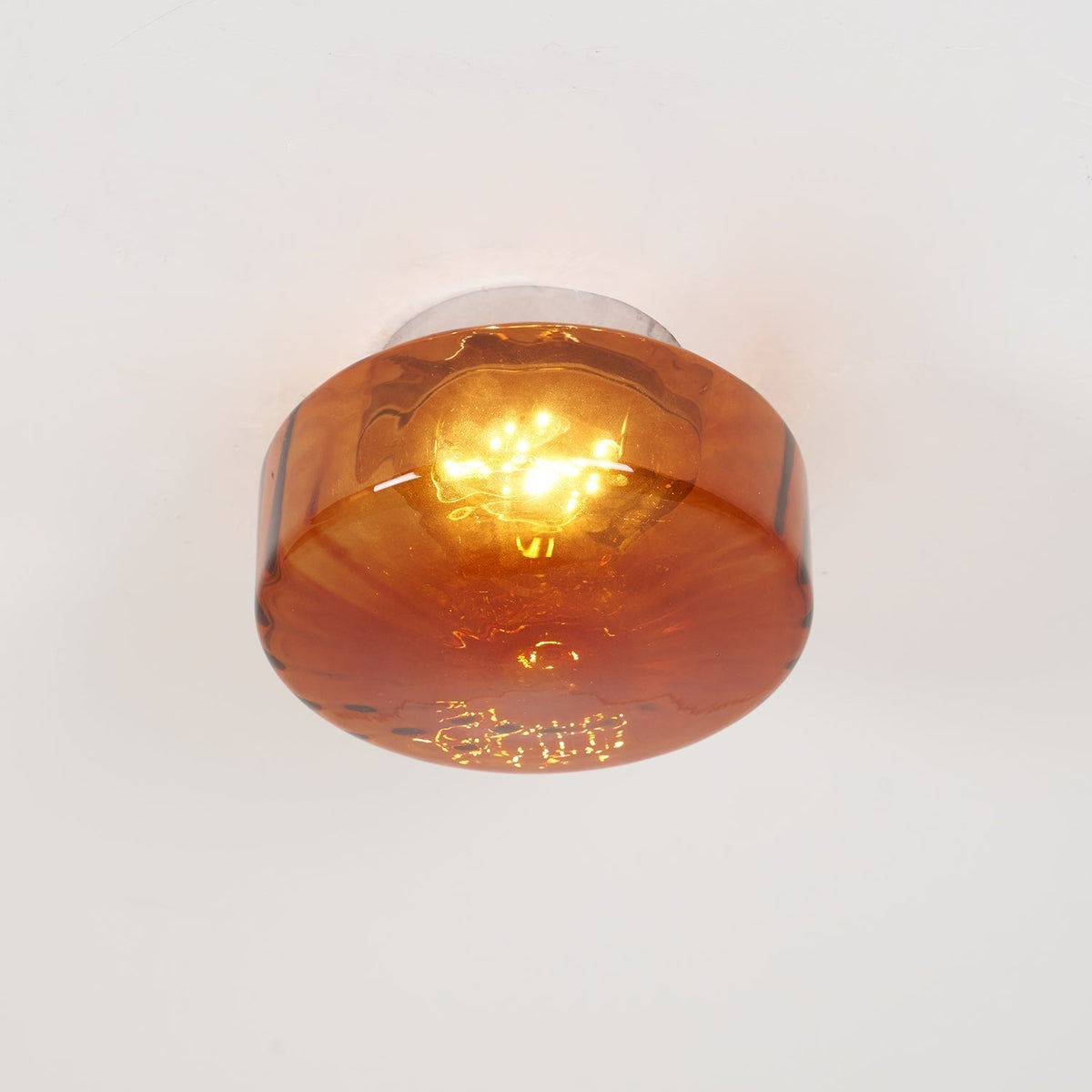 Plafondlamp Amber Glas Met Zonnestraalpatroon Warm Retro Licht Voor Slaapkamer Woonkamer Hal Sfeerverlichting | Sulvida