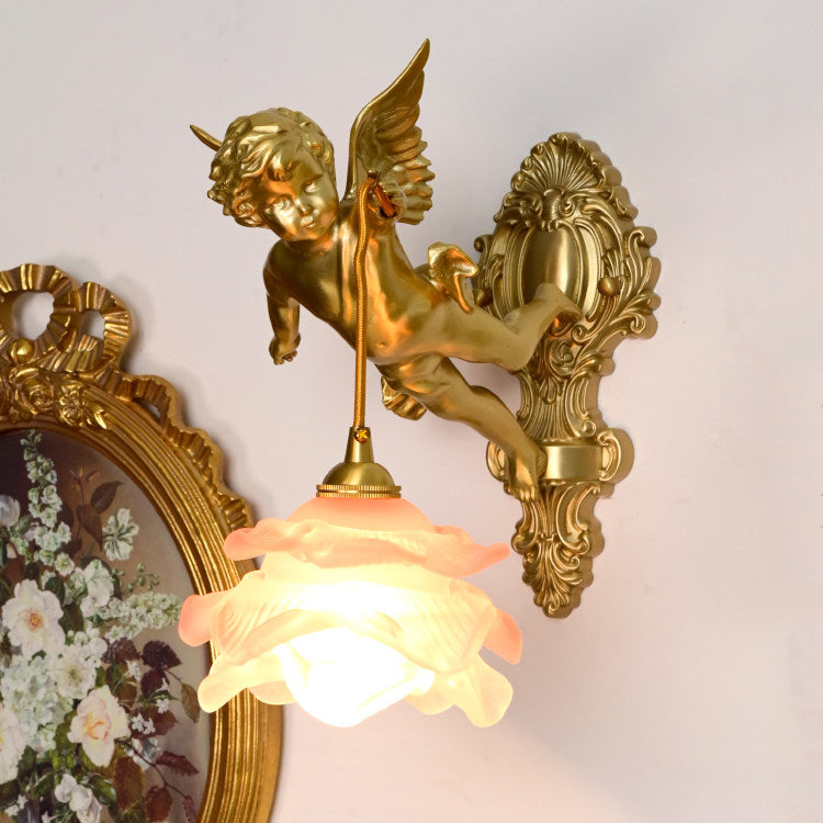 Glazen Engelvleugel Wandlamp Messing met Richting voor Woonkamer Slaapkamer Hal Decoratieve Verlichting | Sulvida