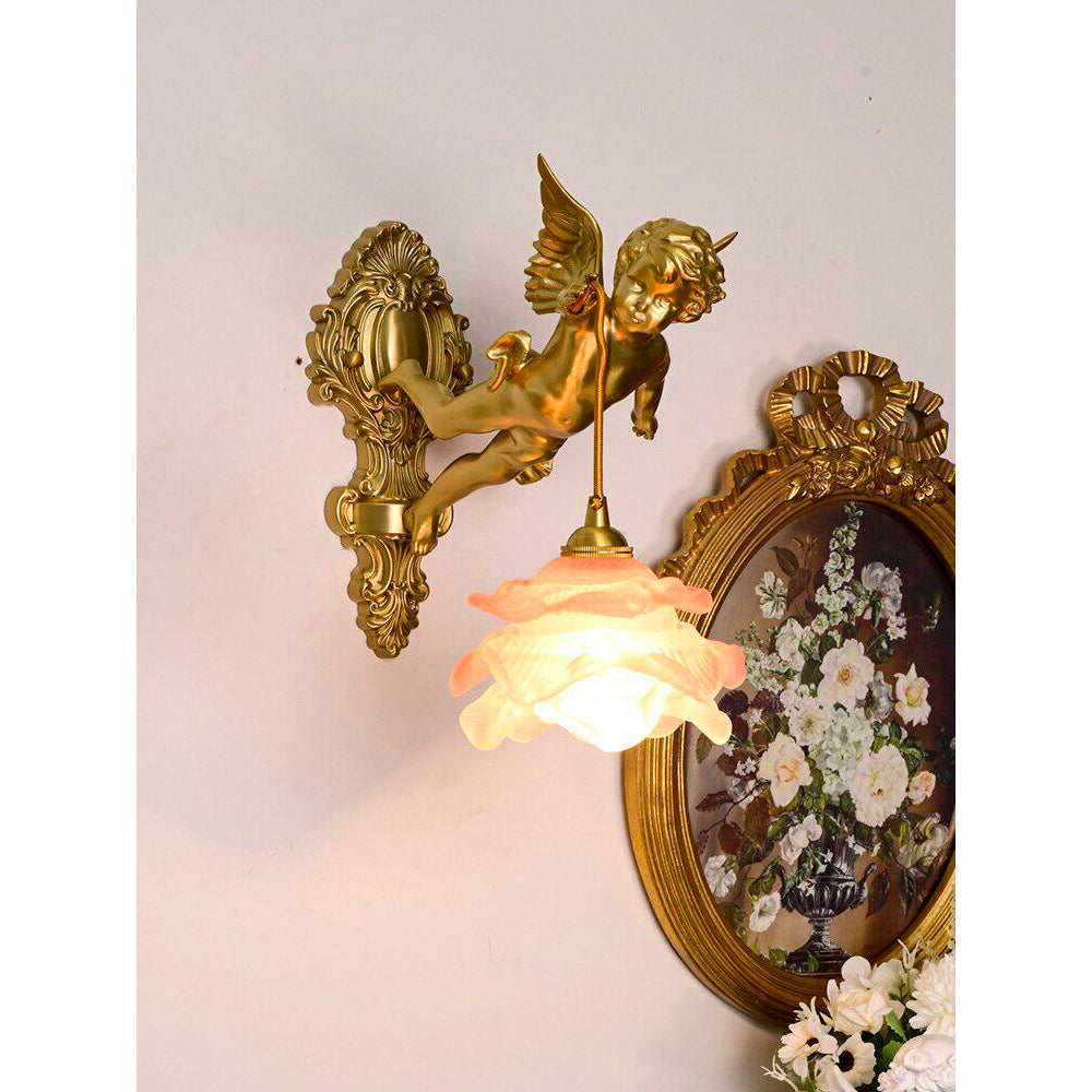 Glazen Engelvleugel Wandlamp Messing met Richting voor Woonkamer Slaapkamer Hal Decoratieve Verlichting | Sulvida
