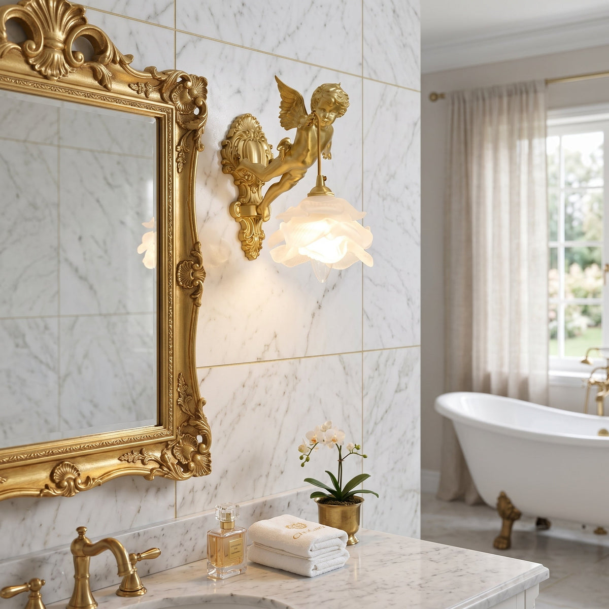 Glazen Engelvleugel Wandlamp Messing met Richting voor Woonkamer Slaapkamer Hal Decoratieve Verlichting | Sulvida
