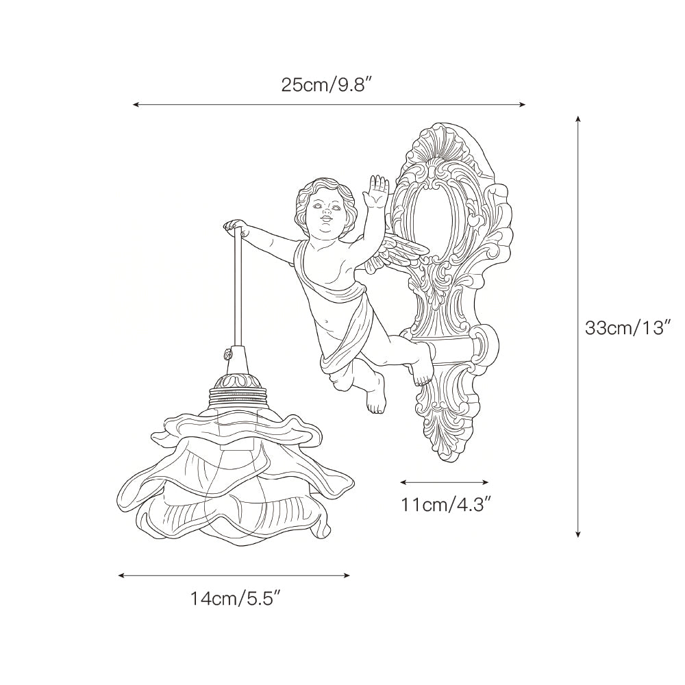 Glazen Engelvleugel Wandlamp Messing met Richting voor Woonkamer Slaapkamer Hal Decoratieve Verlichting | Sulvida