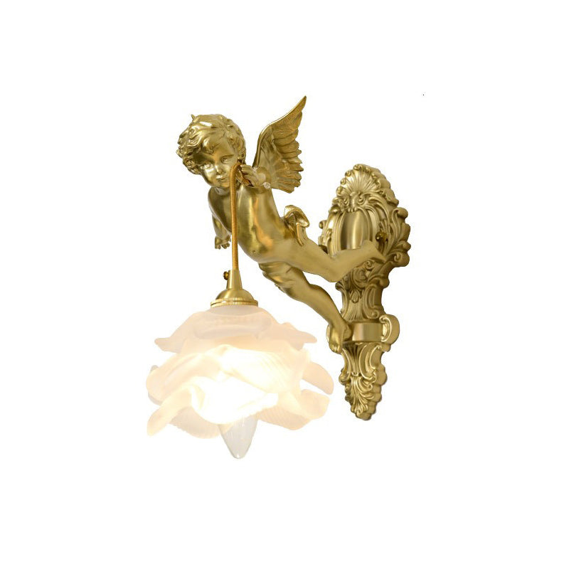 Glazen Engelvleugel Wandlamp Messing met Richting voor Woonkamer Slaapkamer Hal Decoratieve Verlichting | Sulvida