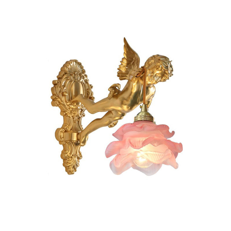 Glazen Engelvleugel Wandlamp Messing met Richting voor Woonkamer Slaapkamer Hal Decoratieve Verlichting | Sulvida