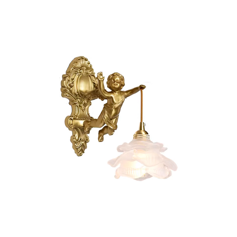 Glazen Engelvleugel Wandlamp Messing met Richting voor Woonkamer Slaapkamer Hal Decoratieve Verlichting | Sulvida