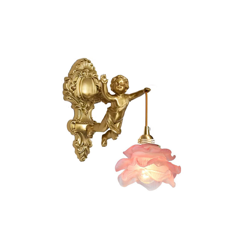 Glazen Engelvleugel Wandlamp Messing met Richting voor Woonkamer Slaapkamer Hal Decoratieve Verlichting | Sulvida