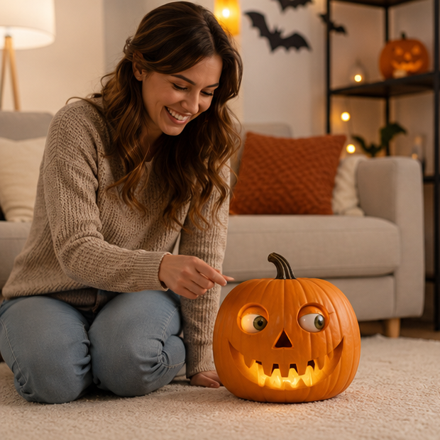Pompoen Decoratie Halloween met Ogen Effect voor Feestdecoratie Griezelige Sfeerverlichting Binnenhuis | Sulvida