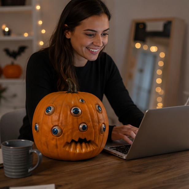 Pompoen Decoratie Halloween met Ogen Effect voor Feestdecoratie Griezelige Sfeerverlichting Binnenhuis | Sulvida